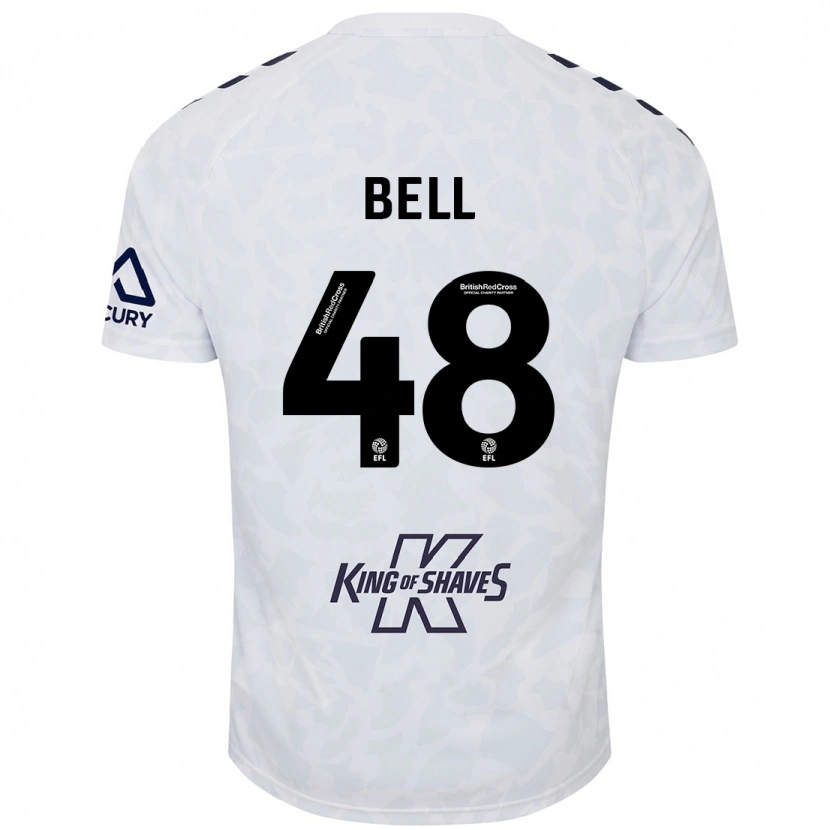 Danxen Mujer Camiseta Luke Bell #48 Blanco 2ª Equipación 2024/25 La Camisa