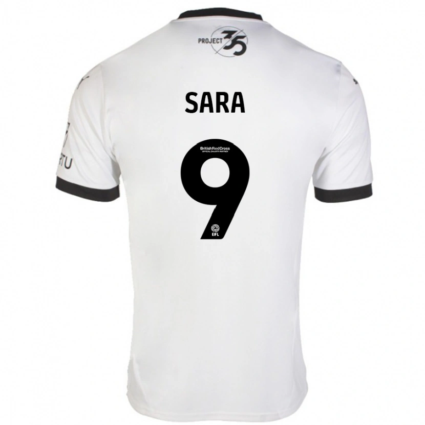 Danxen Mujer Camiseta Ellie Sara #9 Blanco Negro 2ª Equipación 2024/25 La Camisa