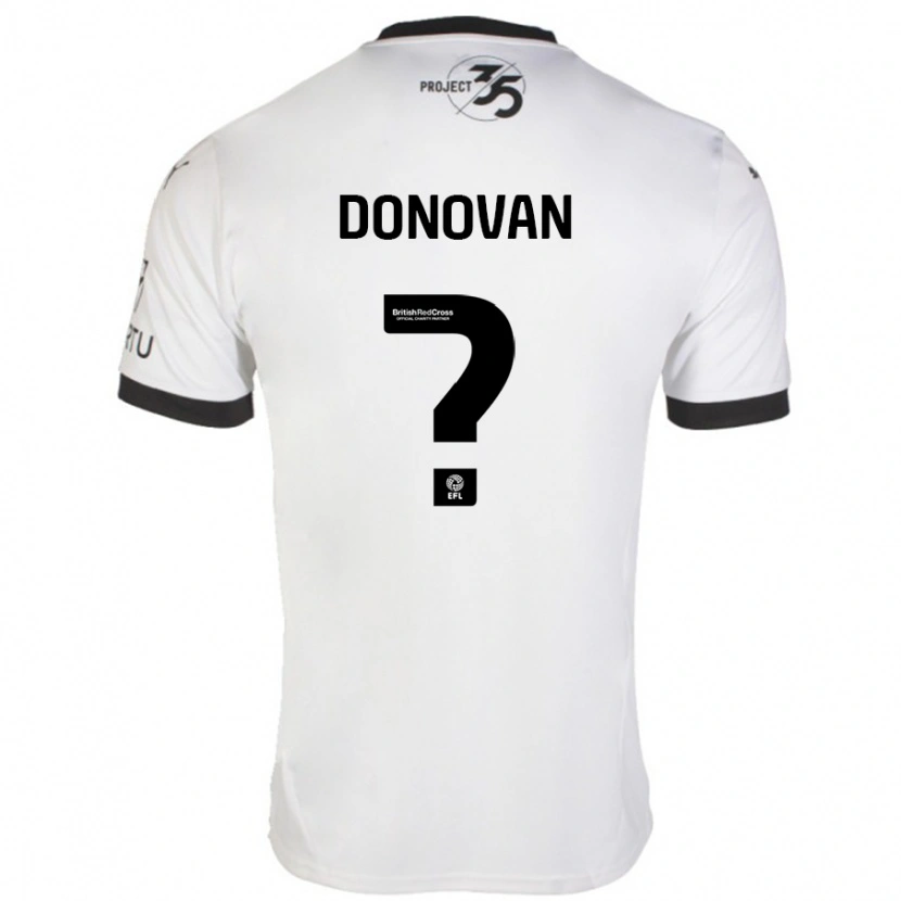 Danxen Mujer Camiseta Henry Donovan #0 Blanco Negro 2ª Equipación 2024/25 La Camisa