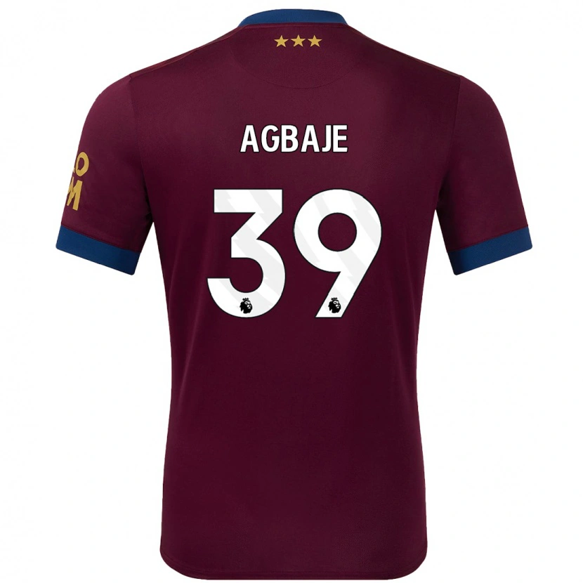 Danxen Mujer Camiseta Edwin Agbaje #39 Marrón 2ª Equipación 2024/25 La Camisa