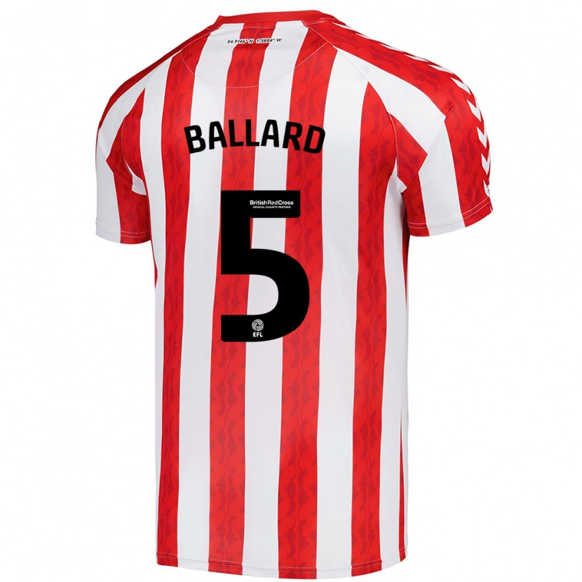 Danxen Niño Camiseta Daniel Ballard #5 Rojo Blanco 1ª Equipación 2024/25 La Camisa