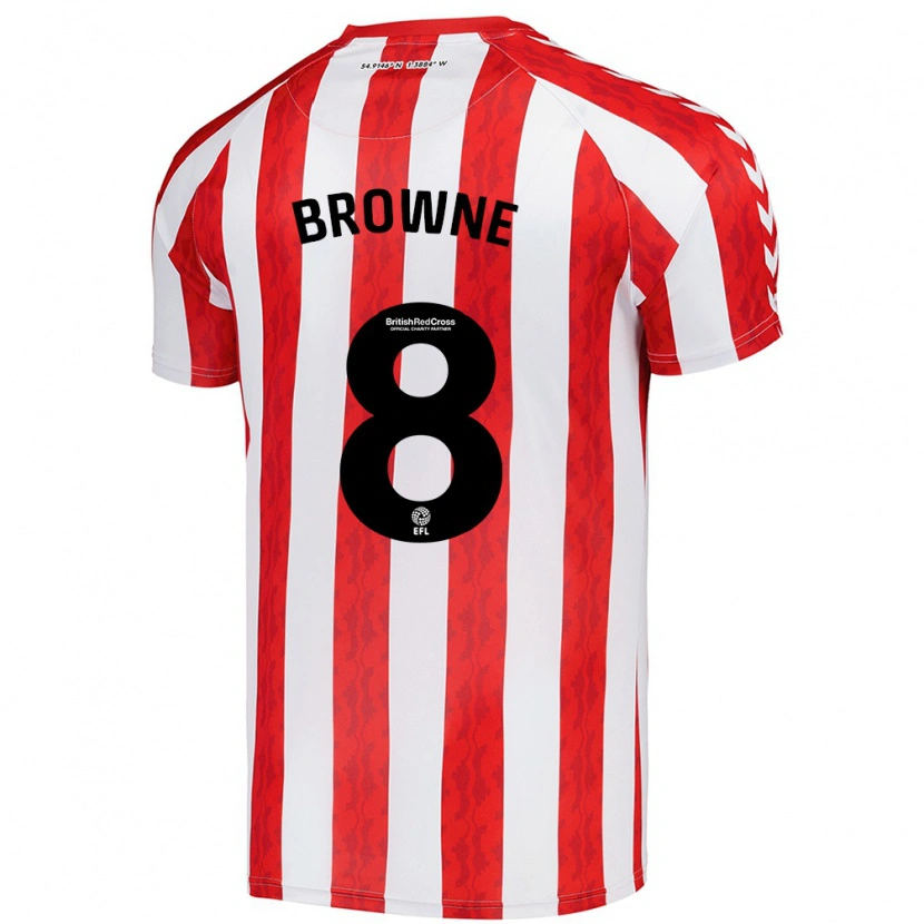 Danxen Niño Camiseta Alan Browne #8 Rojo Blanco 1ª Equipación 2024/25 La Camisa