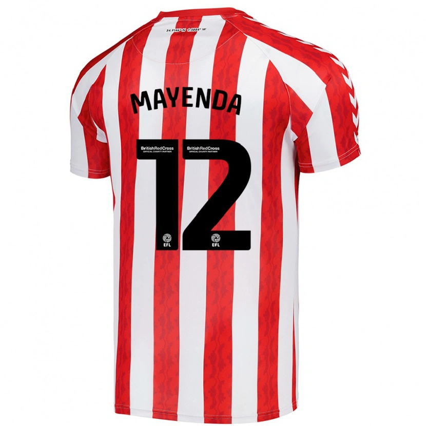 Danxen Niño Camiseta Eliezer Mayenda #12 Rojo Blanco 1ª Equipación 2024/25 La Camisa