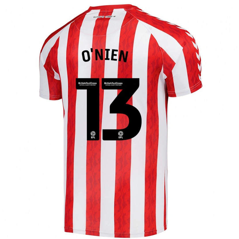 Danxen Niño Camiseta Luke O'nien #13 Rojo Blanco 1ª Equipación 2024/25 La Camisa