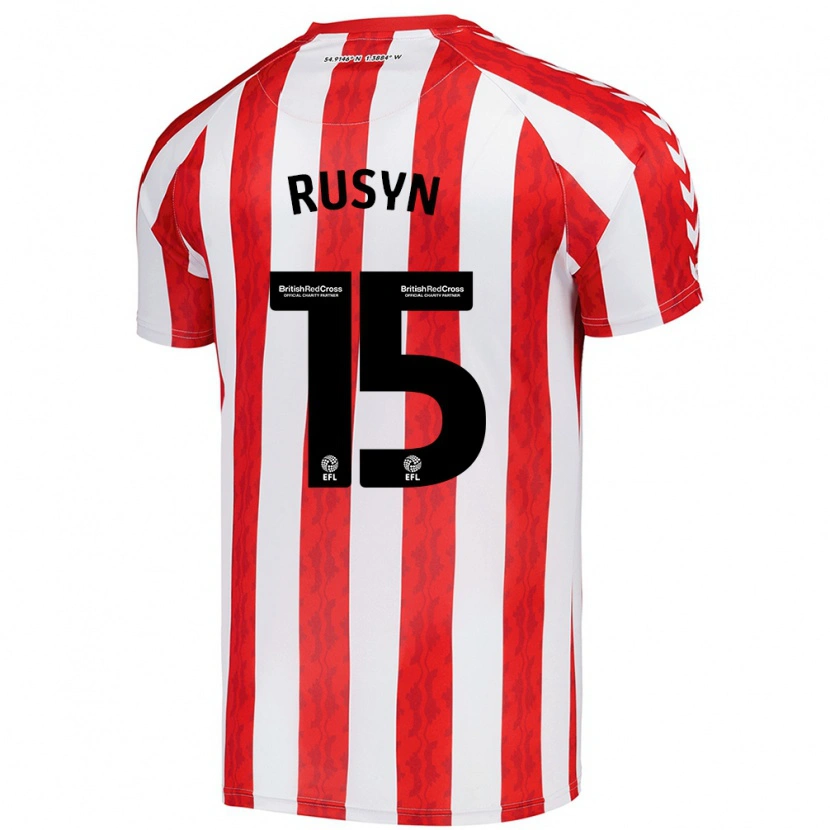 Danxen Niño Camiseta Nazariy Rusyn #15 Rojo Blanco 1ª Equipación 2024/25 La Camisa