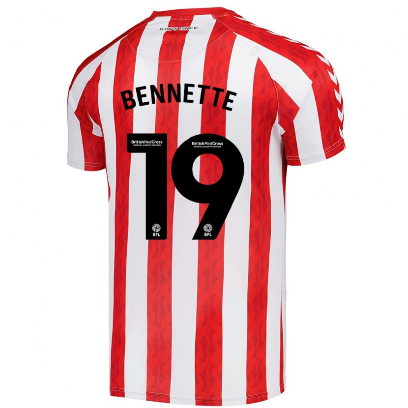 Danxen Niño Camiseta Jewison Bennette #19 Rojo Blanco 1ª Equipación 2024/25 La Camisa