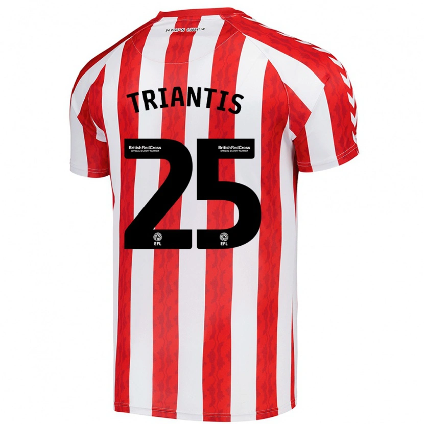 Danxen Niño Camiseta Nectarios Triantis #25 Rojo Blanco 1ª Equipación 2024/25 La Camisa