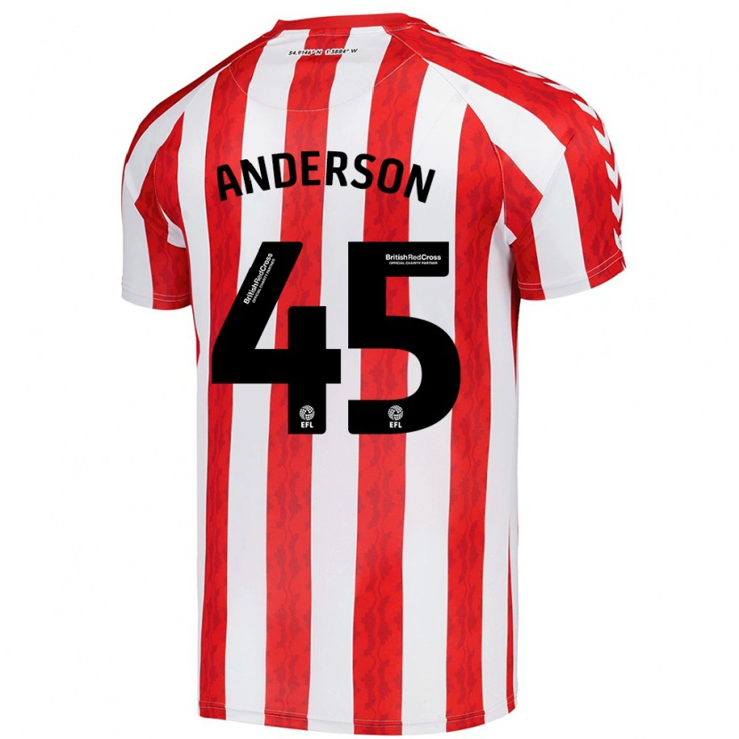 Danxen Niño Camiseta Joe Anderson #45 Rojo Blanco 1ª Equipación 2024/25 La Camisa