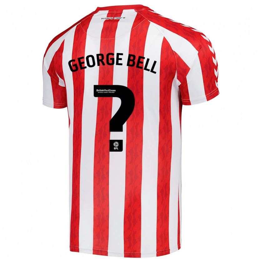 Danxen Niño Camiseta George Bell #0 Rojo Blanco 1ª Equipación 2024/25 La Camisa