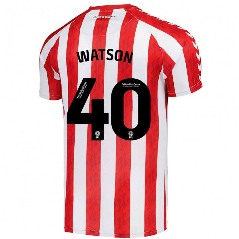 Danxen Niño Camiseta Tom Watson #40 Rojo Blanco 1ª Equipación 2024/25 La Camisa