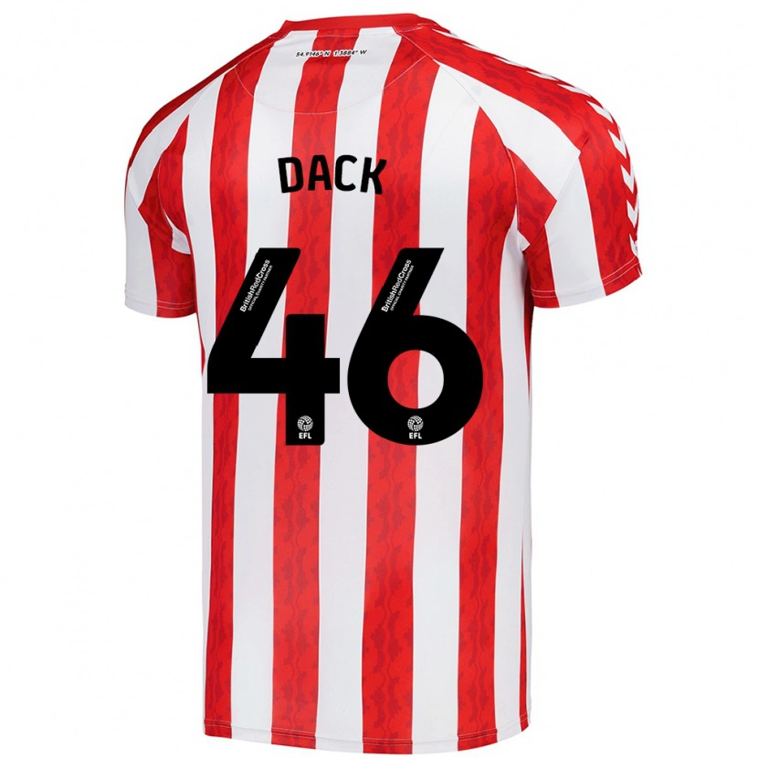 Danxen Niño Camiseta Bradley Dack #46 Rojo Blanco 1ª Equipación 2024/25 La Camisa