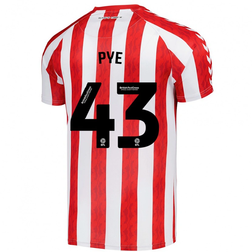 Danxen Niño Camiseta Connor Pye #43 Rojo Blanco 1ª Equipación 2024/25 La Camisa