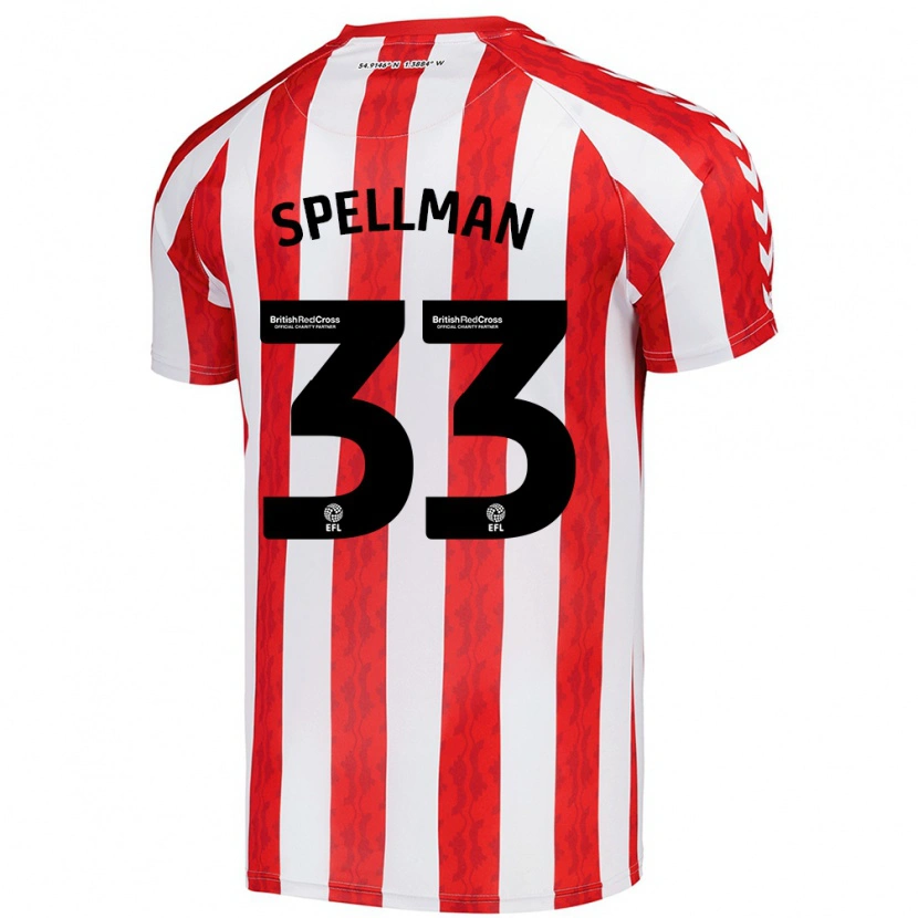 Danxen Niño Camiseta Michael Spellman #33 Rojo Blanco 1ª Equipación 2024/25 La Camisa