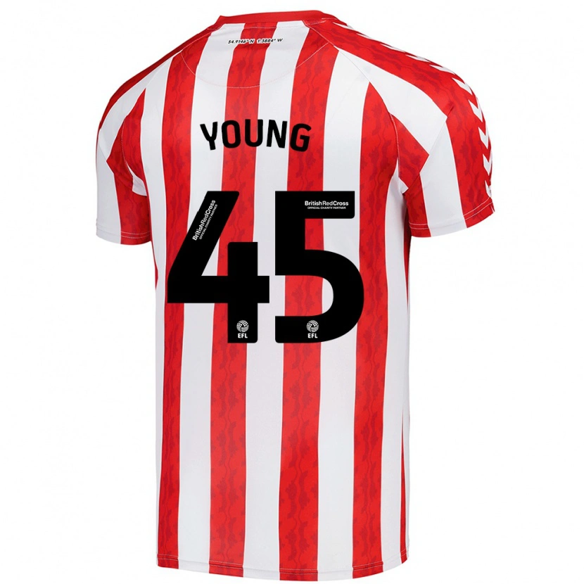 Danxen Niño Camiseta Matthew Young #45 Rojo Blanco 1ª Equipación 2024/25 La Camisa