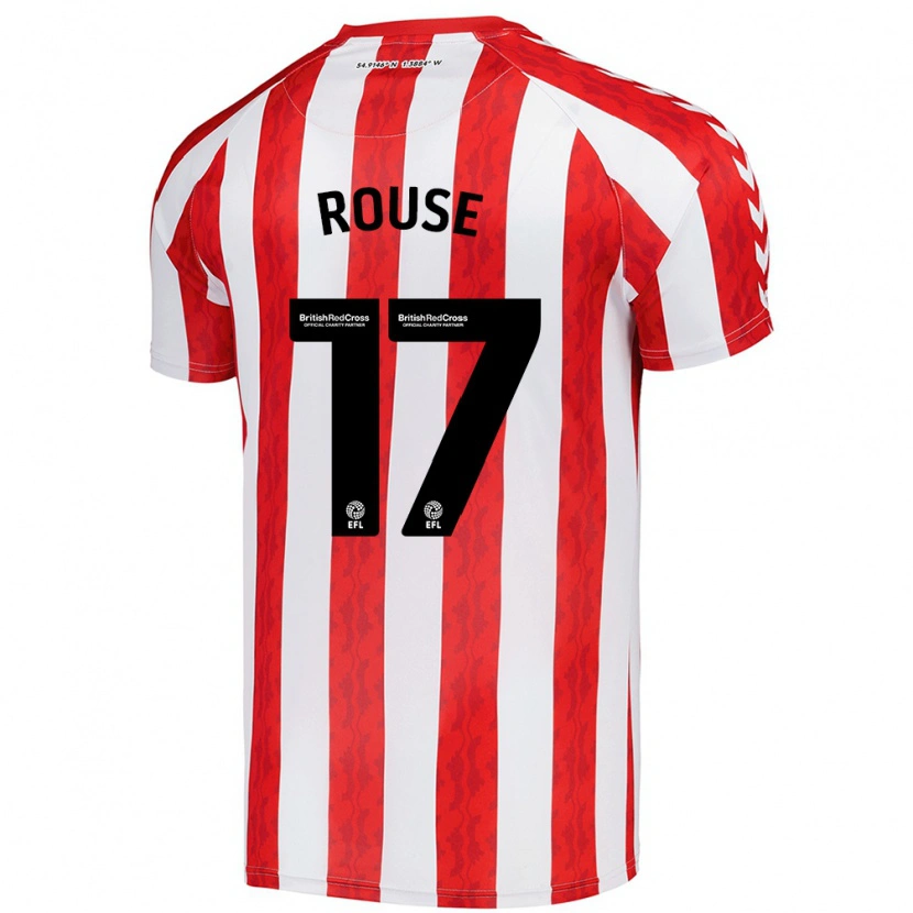 Danxen Niño Camiseta Mollie Rouse #17 Rojo Blanco 1ª Equipación 2024/25 La Camisa