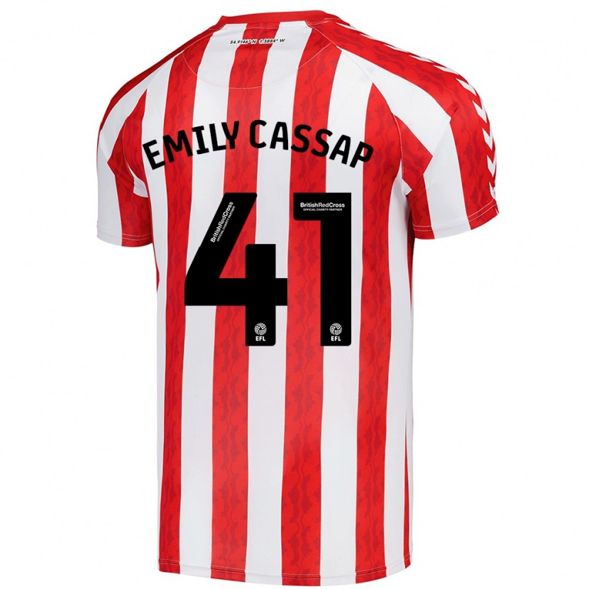 Danxen Niño Camiseta Emily Cassap #41 Rojo Blanco 1ª Equipación 2024/25 La Camisa