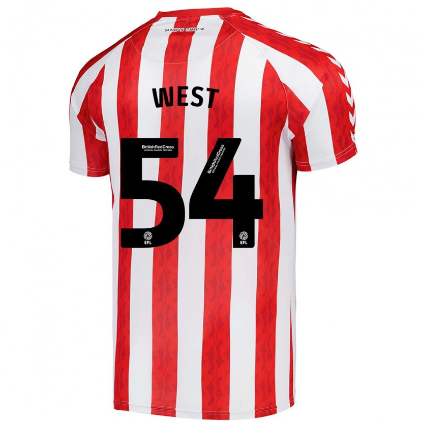 Danxen Niño Camiseta Ella West #54 Rojo Blanco 1ª Equipación 2024/25 La Camisa