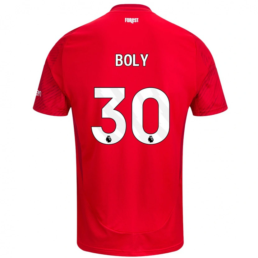 Danxen Niño Camiseta Willy Boly #30 Rojo Blanco 1ª Equipación 2024/25 La Camisa