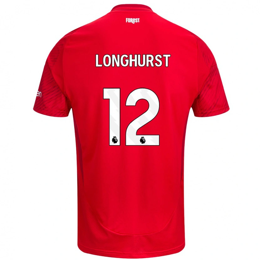 Danxen Niño Camiseta Kate Longhurst #12 Rojo Blanco 1ª Equipación 2024/25 La Camisa