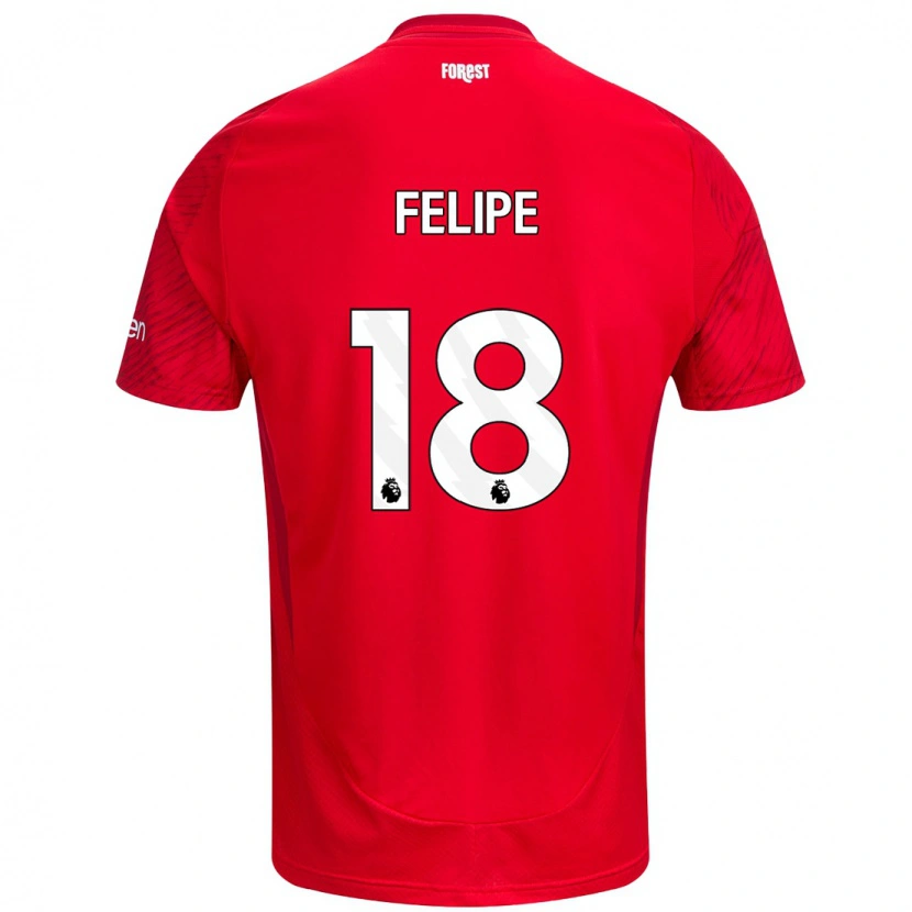 Danxen Niño Camiseta Felipe #18 Rojo Blanco 1ª Equipación 2024/25 La Camisa