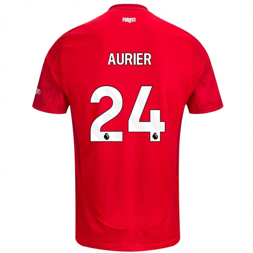 Danxen Niño Camiseta Serge Aurier #24 Rojo Blanco 1ª Equipación 2024/25 La Camisa