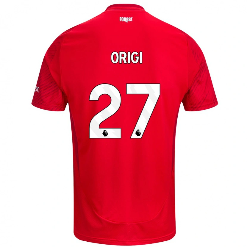 Danxen Niño Camiseta Divock Origi #27 Rojo Blanco 1ª Equipación 2024/25 La Camisa