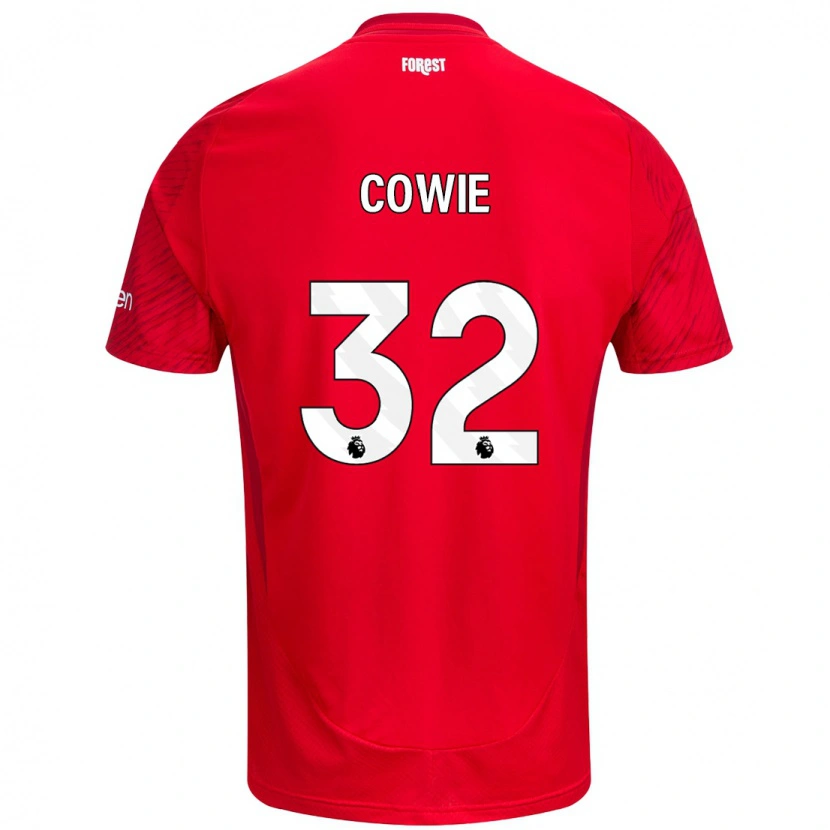 Danxen Niño Camiseta Abi Cowie #32 Rojo Blanco 1ª Equipación 2024/25 La Camisa