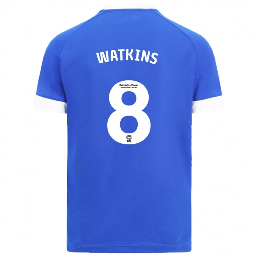 Danxen Niño Camiseta Seren Watkins #8 Azul Cielo 1ª Equipación 2024/25 La Camisa