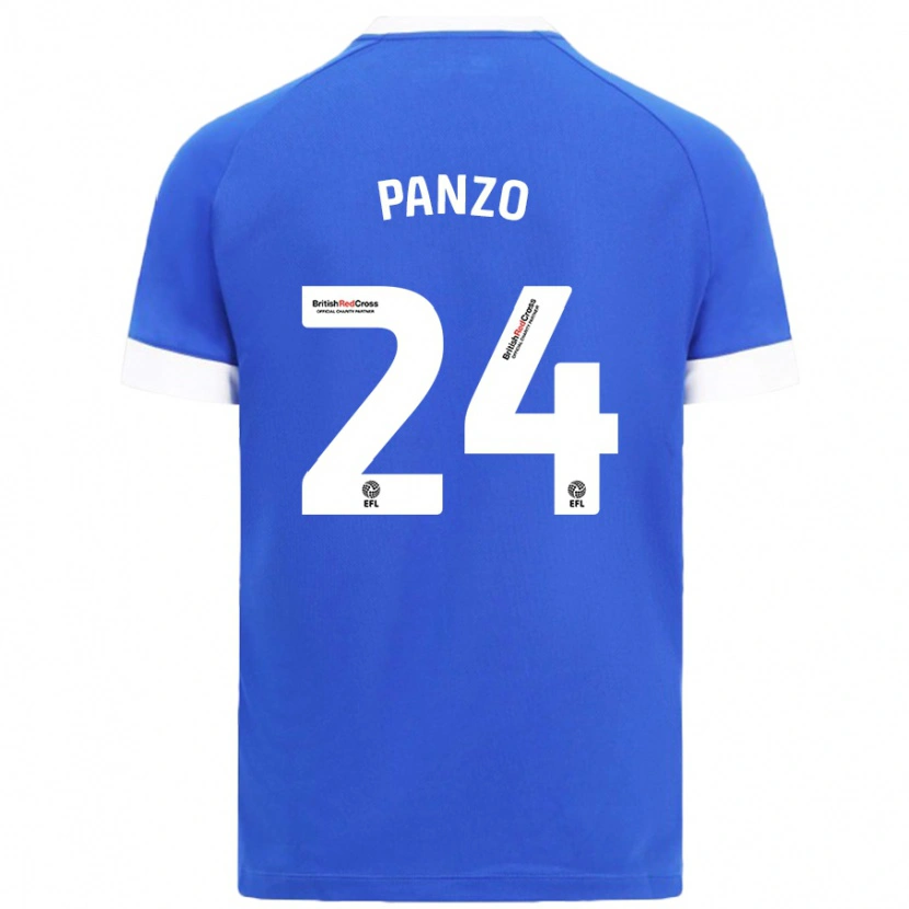 Danxen Niño Camiseta Jonathan Panzo #24 Azul Cielo 1ª Equipación 2024/25 La Camisa