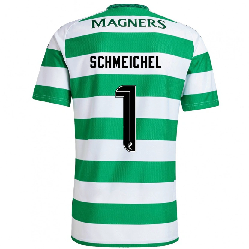 Danxen Niño Camiseta Kasper Schmeichel #1 Verde Blanco 1ª Equipación 2024/25 La Camisa