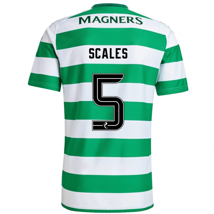 Danxen Niño Camiseta Liam Scales #5 Verde Blanco 1ª Equipación 2024/25 La Camisa