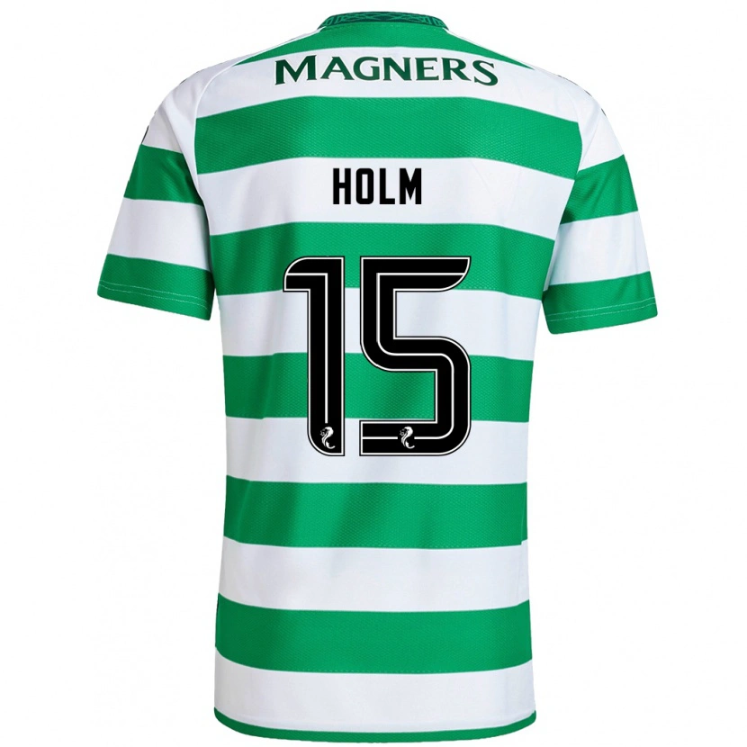 Danxen Niño Camiseta Odin Thiago Holm #15 Verde Blanco 1ª Equipación 2024/25 La Camisa