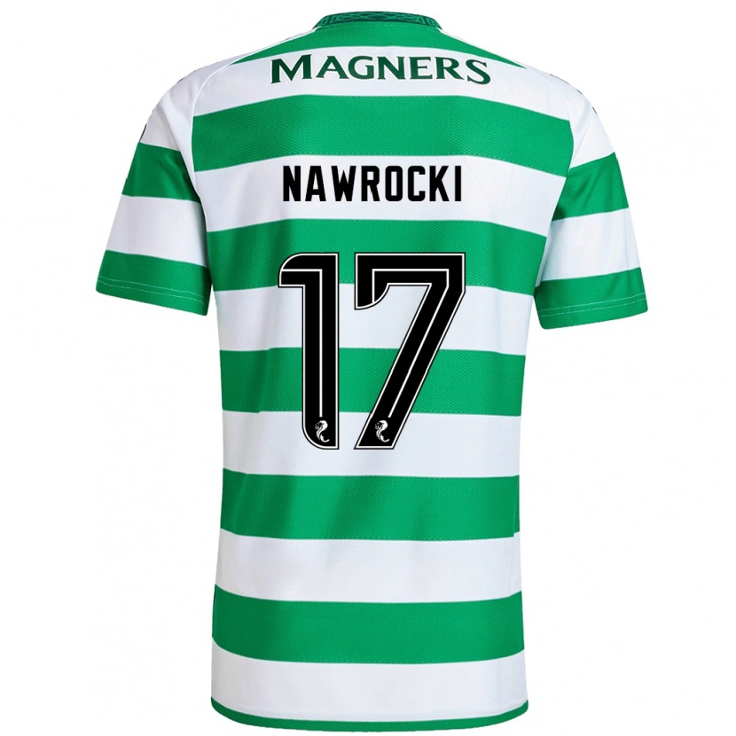 Danxen Niño Camiseta Maik Nawrocki #17 Verde Blanco 1ª Equipación 2024/25 La Camisa