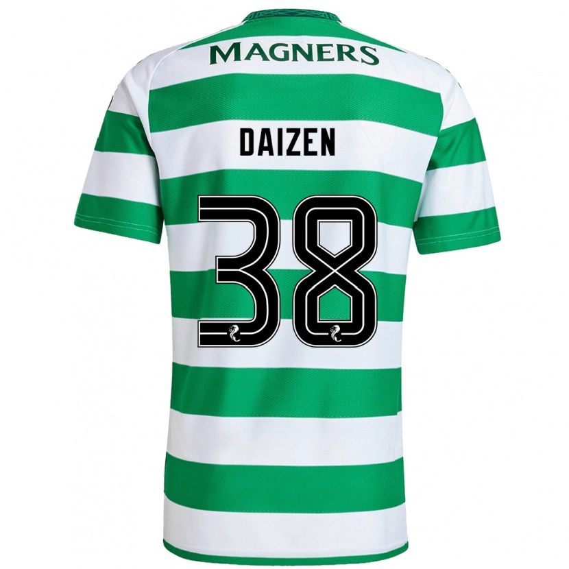 Danxen Niño Camiseta Daizen Maeda #38 Verde Blanco 1ª Equipación 2024/25 La Camisa