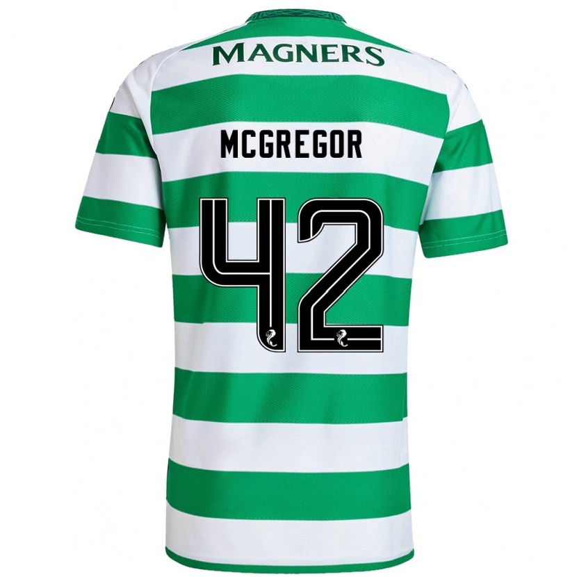 Danxen Niño Camiseta Callum Mcgregor #42 Verde Blanco 1ª Equipación 2024/25 La Camisa