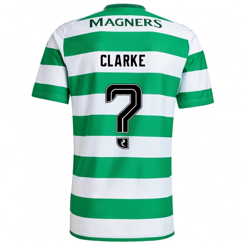 Danxen Niño Camiseta Josh Clarke #0 Verde Blanco 1ª Equipación 2024/25 La Camisa