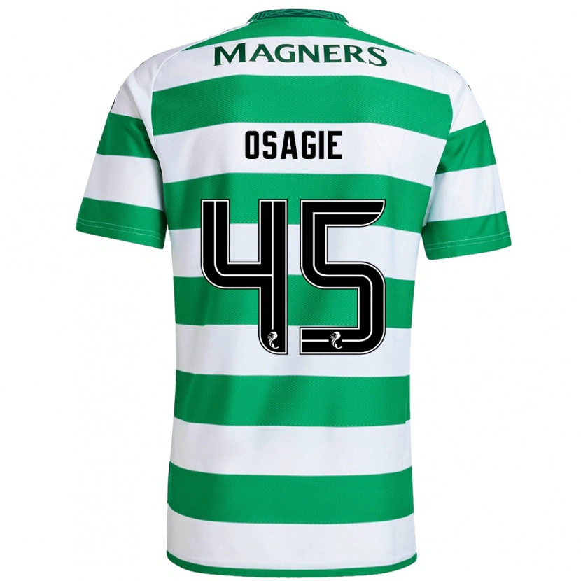 Danxen Niño Camiseta Justin Osagie #45 Verde Blanco 1ª Equipación 2024/25 La Camisa