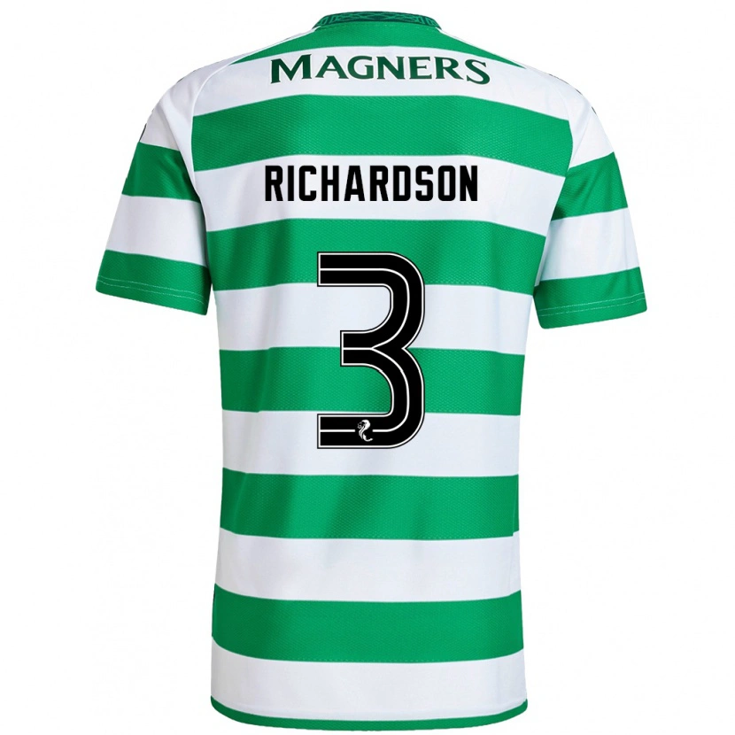 Danxen Niño Camiseta Amy Richardson #3 Verde Blanco 1ª Equipación 2024/25 La Camisa