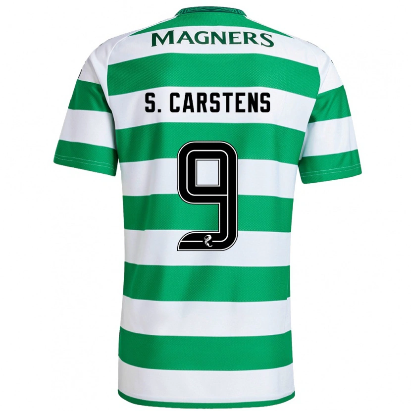 Danxen Niño Camiseta Signe Carstens #9 Verde Blanco 1ª Equipación 2024/25 La Camisa