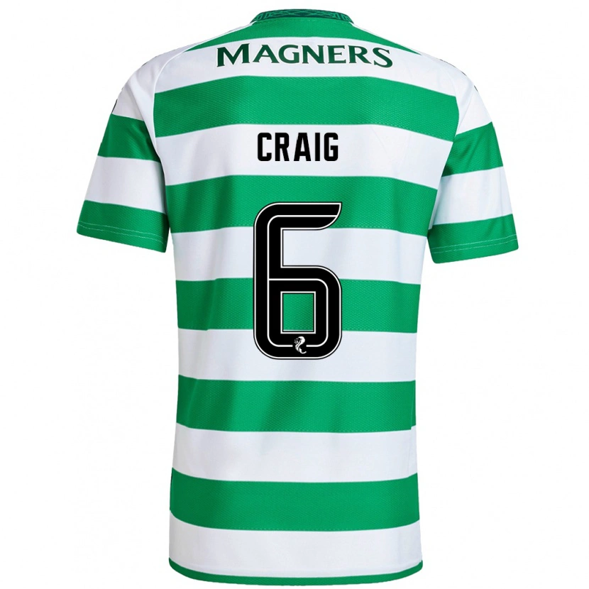 Danxen Niño Camiseta Chloe Craig #6 Verde Blanco 1ª Equipación 2024/25 La Camisa