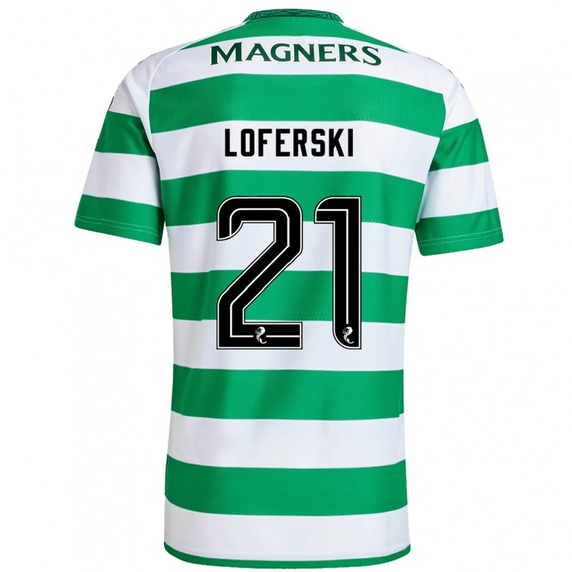 Danxen Niño Camiseta Kit Loferski #21 Verde Blanco 1ª Equipación 2024/25 La Camisa