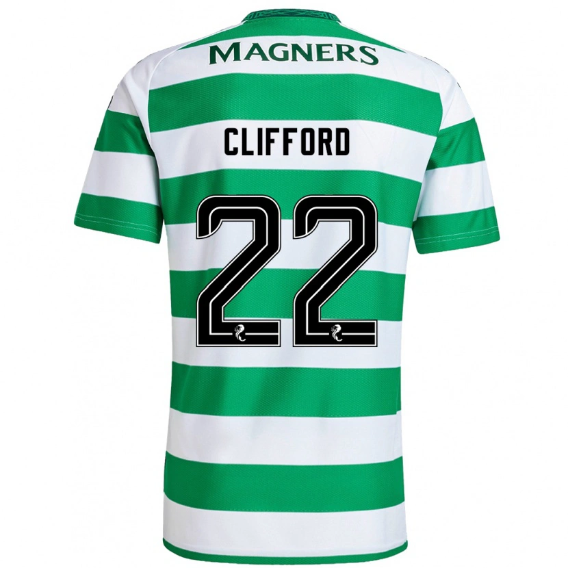 Danxen Niño Camiseta Lucy Ashworth-Clifford #22 Verde Blanco 1ª Equipación 2024/25 La Camisa