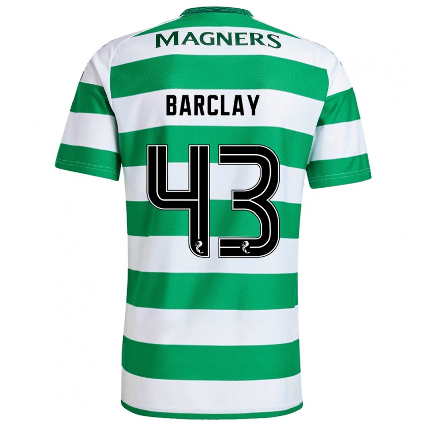 Danxen Niño Camiseta Lucy Barclay #43 Verde Blanco 1ª Equipación 2024/25 La Camisa