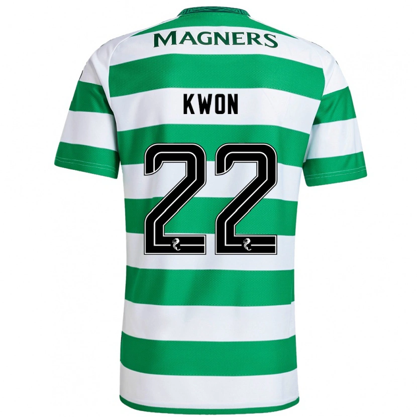 Danxen Niño Camiseta Hyeok-Kyu Kwon #22 Verde Blanco 1ª Equipación 2024/25 La Camisa