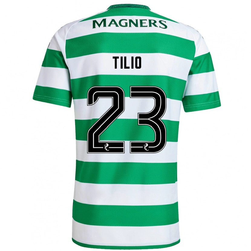 Danxen Niño Camiseta Marco Tilio #23 Verde Blanco 1ª Equipación 2024/25 La Camisa