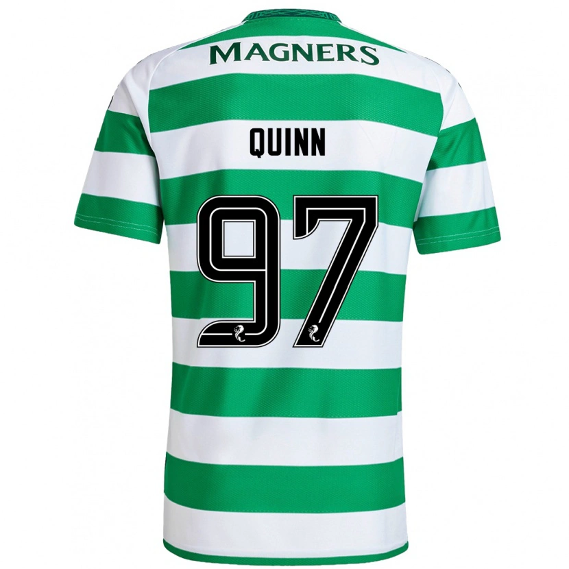 Danxen Niño Camiseta Ben Quinn #97 Verde Blanco 1ª Equipación 2024/25 La Camisa