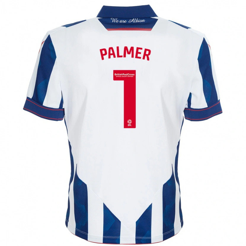 Danxen Niño Camiseta Alex Palmer #1 Blanco Azul Oscuro 1ª Equipación 2024/25 La Camisa