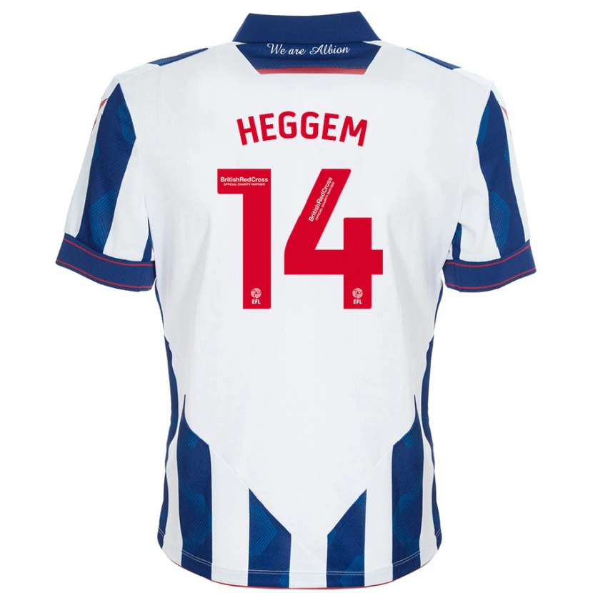 Danxen Niño Camiseta Torbjørn Heggem #14 Blanco Azul Oscuro 1ª Equipación 2024/25 La Camisa