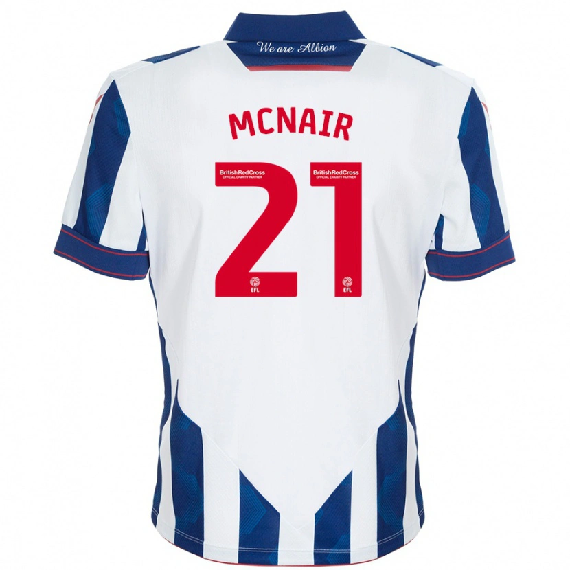 Danxen Niño Camiseta Paddy Mcnair #21 Blanco Azul Oscuro 1ª Equipación 2024/25 La Camisa