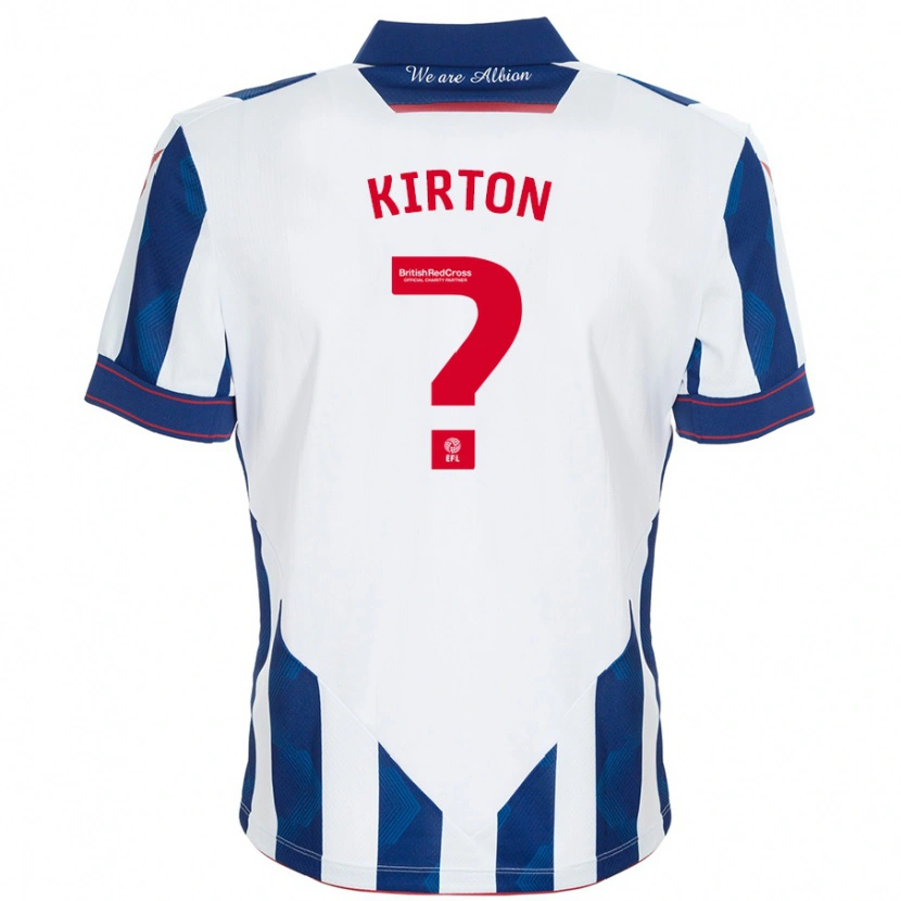 Danxen Niño Camiseta Archie Kirton #0 Blanco Azul Oscuro 1ª Equipación 2024/25 La Camisa